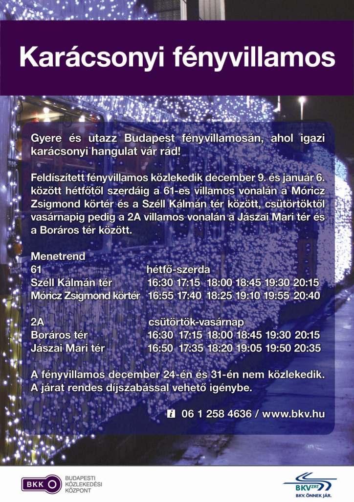 BKV kar&aacute;csonyi villamos